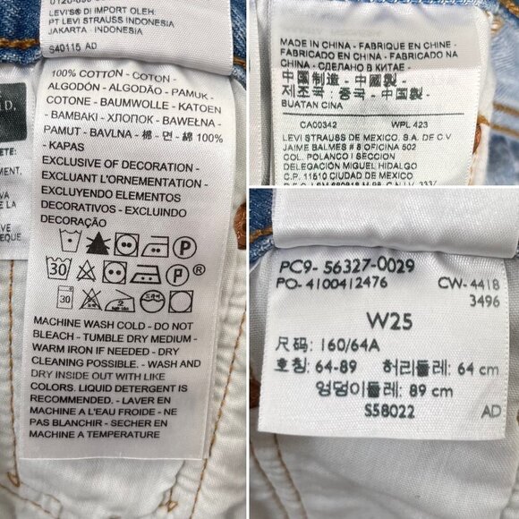 Levi's 501 Premium quality Button fly shorts Size 25 Distressed Dottie Blues - Picture 10 of 10